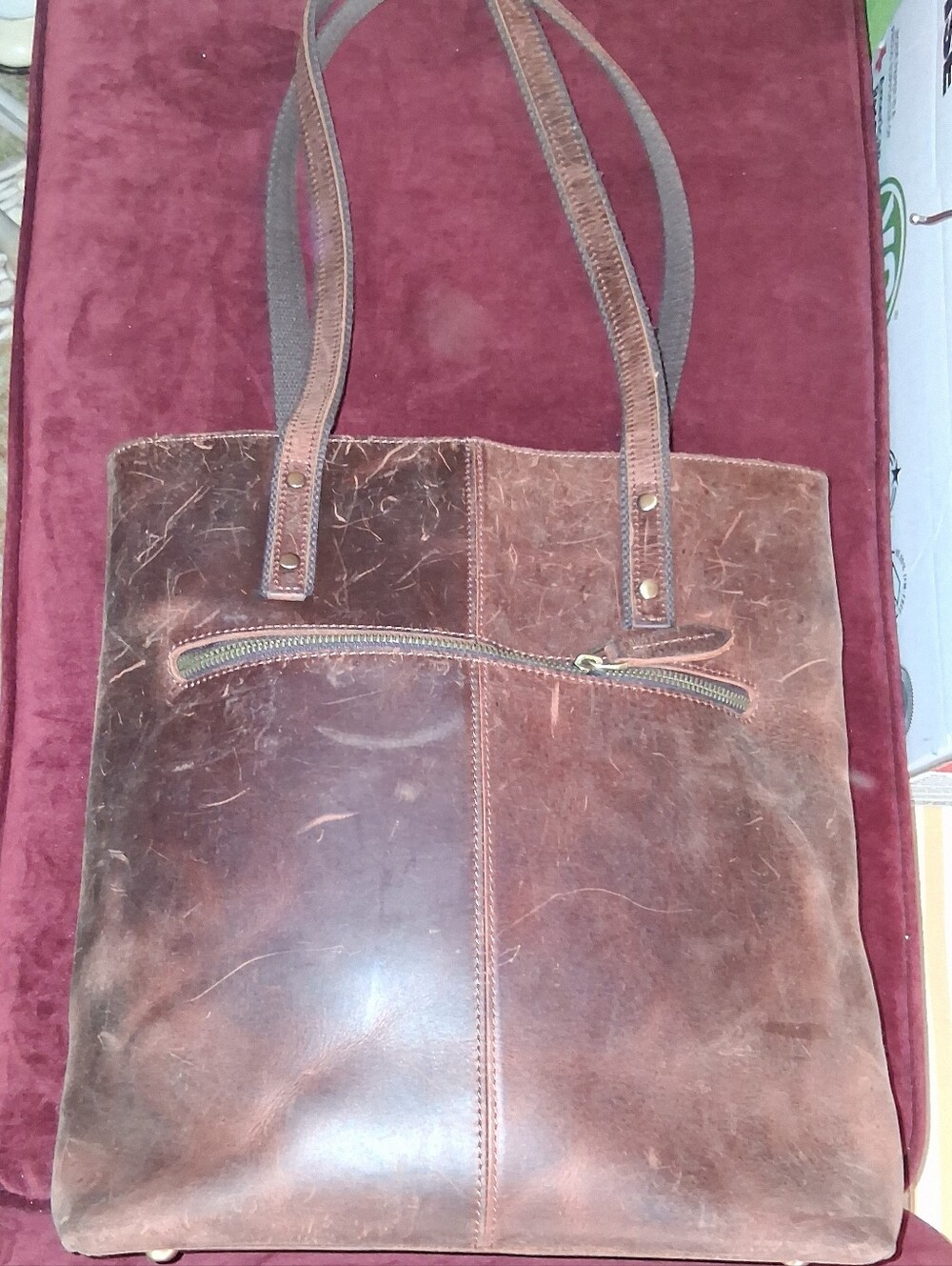 S Zone Crazy Horse Leather Bag
